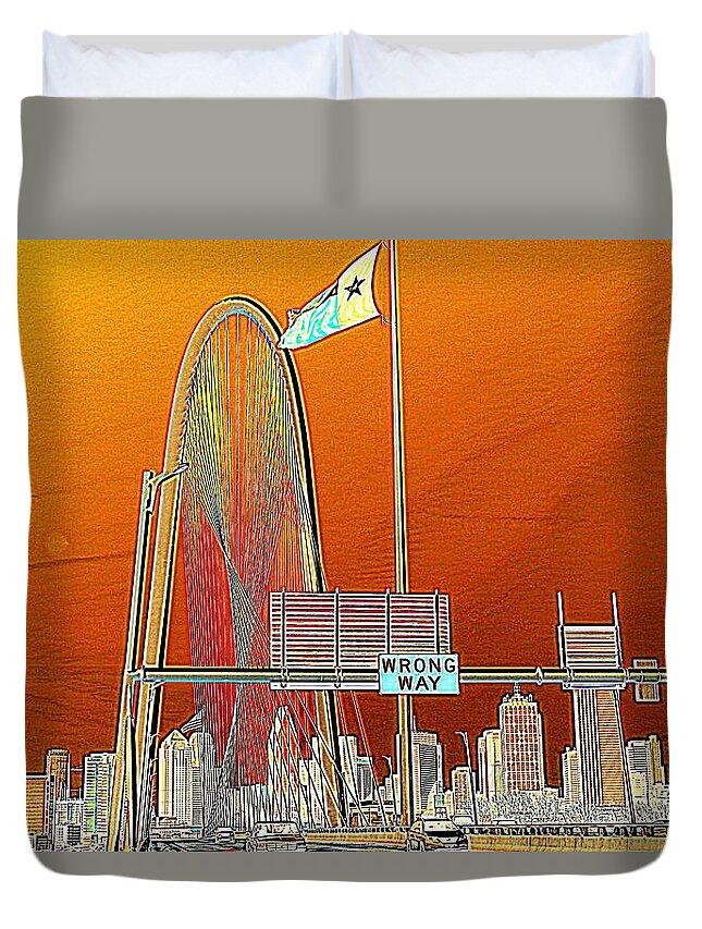 Cityscape Duvet Cover featuring the photograph MHH Bridge Abstract by Diana Mary Sharpton