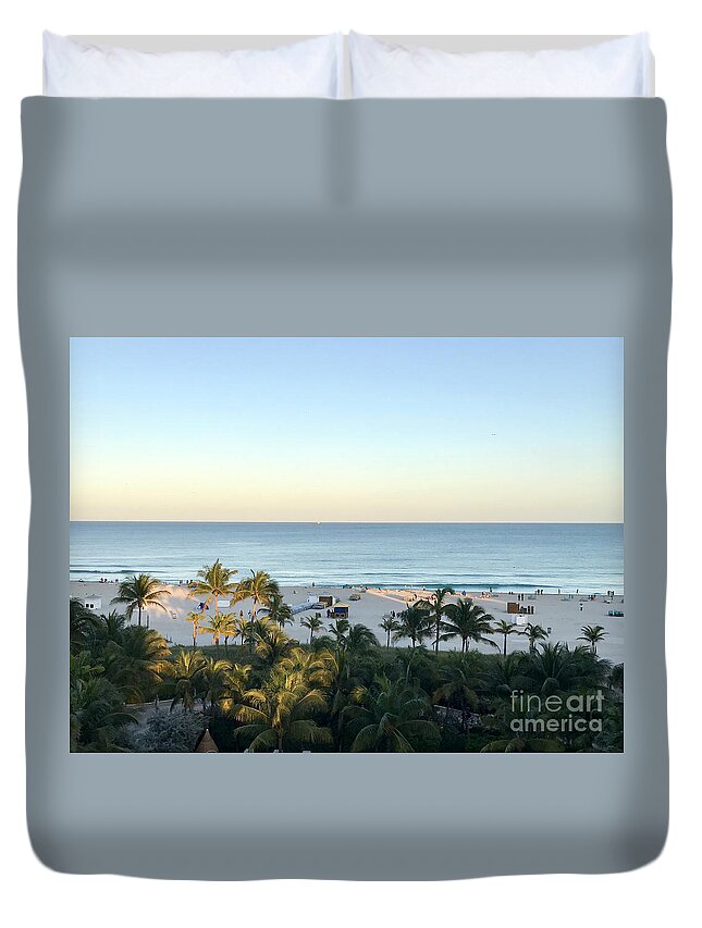 Miami Beach Florida Duvet Cover featuring the photograph Miami Beach by Andrew Dinh