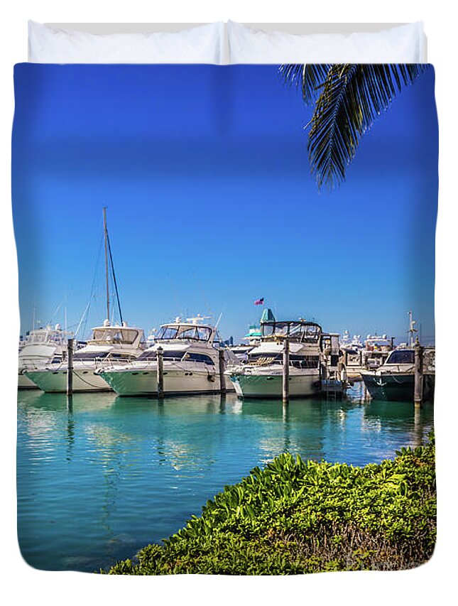 Luxury Yacht Duvet Cover featuring the photograph Luxury Yacht Artwork 4520 by Carlos Diaz