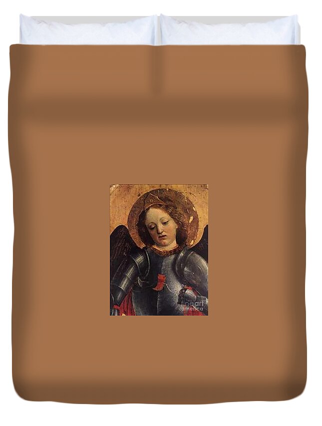Detail Duvet Cover featuring the painting Michel by Archangelus Gallery