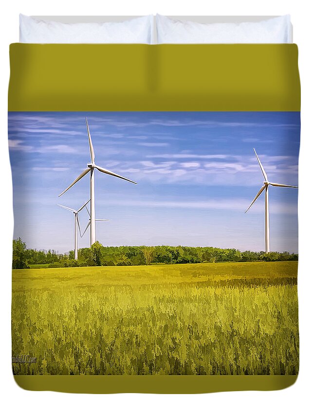 Fall Duvet Cover featuring the photograph Michigan Wind Farm by LeeAnn McLaneGoetz McLaneGoetzStudioLLCcom