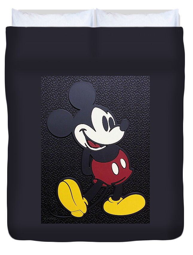 Mickey Mouse Duvet Cover featuring the photograph Mickey Mat by Rob Hans