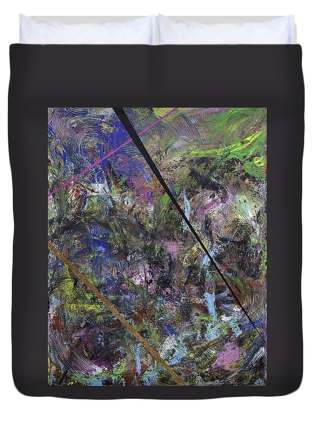 Abstract Duvet Cover featuring the painting Mickie Cohiba by Julius Hannah