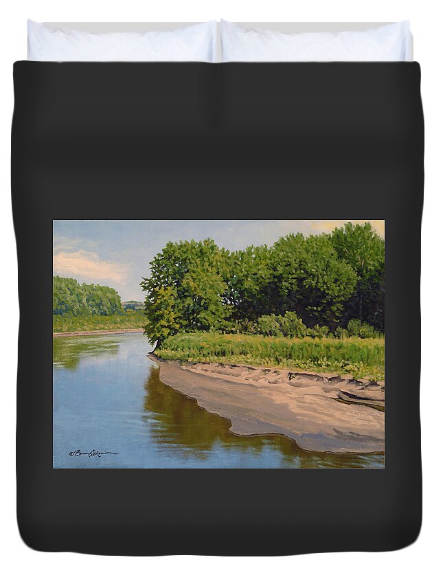 Summer Landscape Duvet Cover featuring the painting Mid Summer Prairie Stream by Bruce Morrison