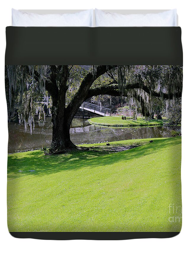 Nature Duvet Cover featuring the photograph Middleton Plantation Serenity - Signed by DB Hayes