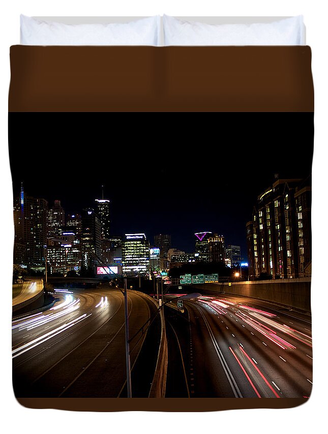 Skyline Duvet Cover featuring the photograph Midtown by Mike Dunn