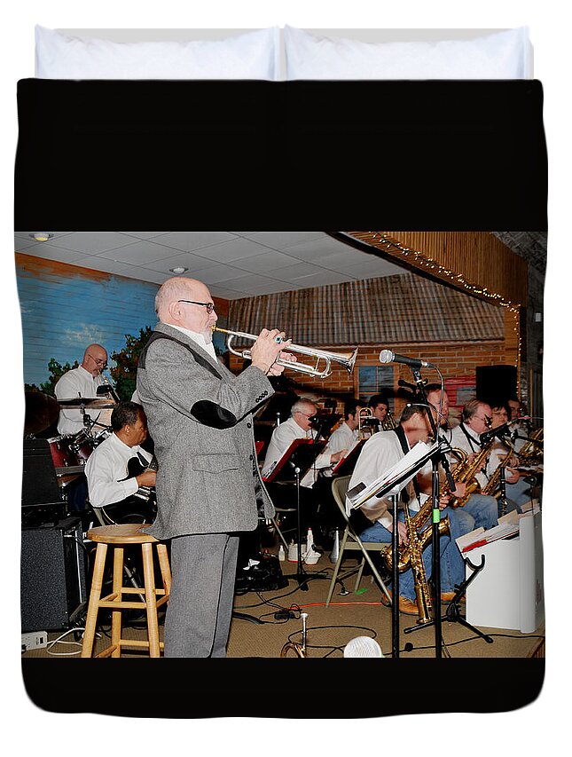 Mike Vax Duvet Cover featuring the photograph Mike Vax Professional Trumpet Player Photographic Print 3772.02 by M K Miller