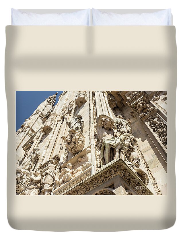 Art Duvet Cover featuring the photograph Milano Duomo by Didier Marti