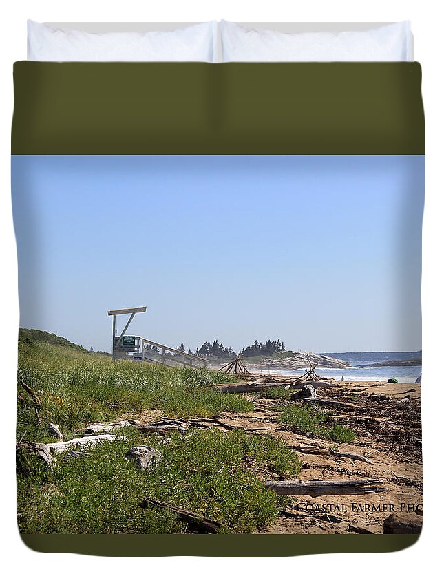 Maine Duvet Cover featuring the photograph Mile Beach by Becca Wilcox