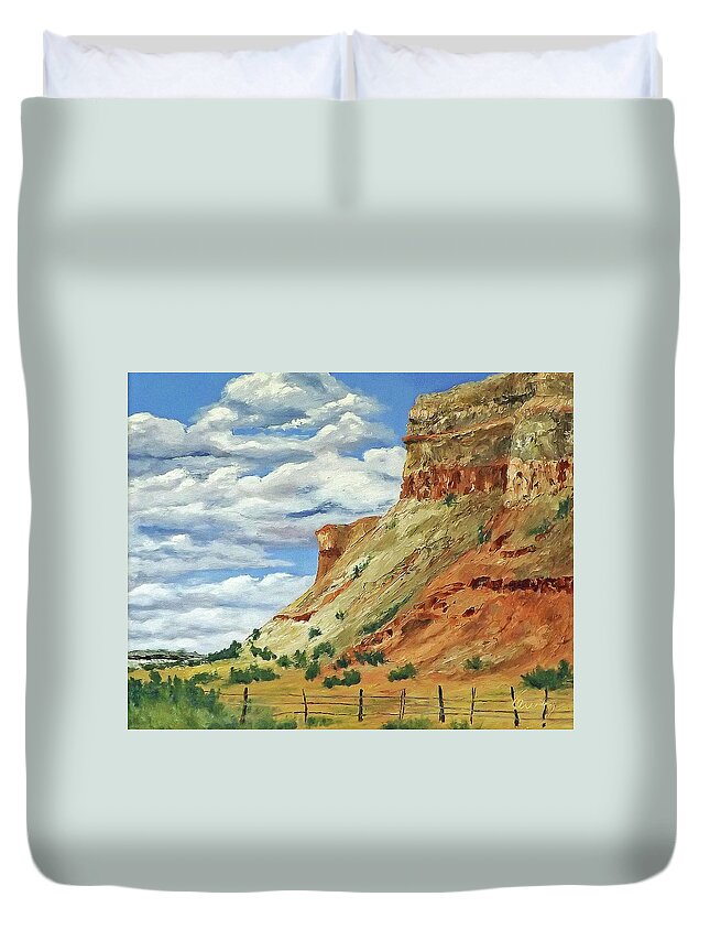 Landscape Duvet Cover featuring the painting Mile Marker 34 / 2 of 6 by Carl Owen