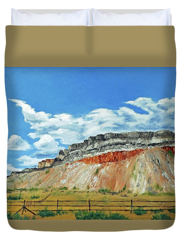Landscape Duvet Cover featuring the painting Mile Marker 34 / 6 of 6 by Carl Owen