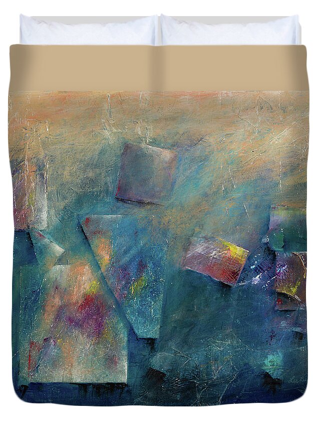 Painting Duvet Cover featuring the painting Milestones by Lee Beuther