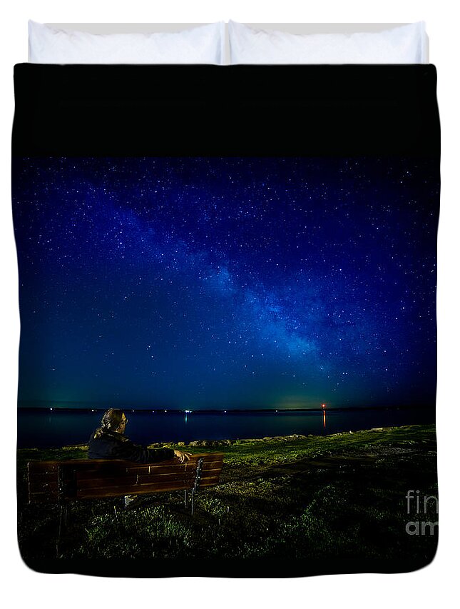 Bath Road Duvet Cover featuring the photograph Milky Way from Finkles Park by Roger Monahan
