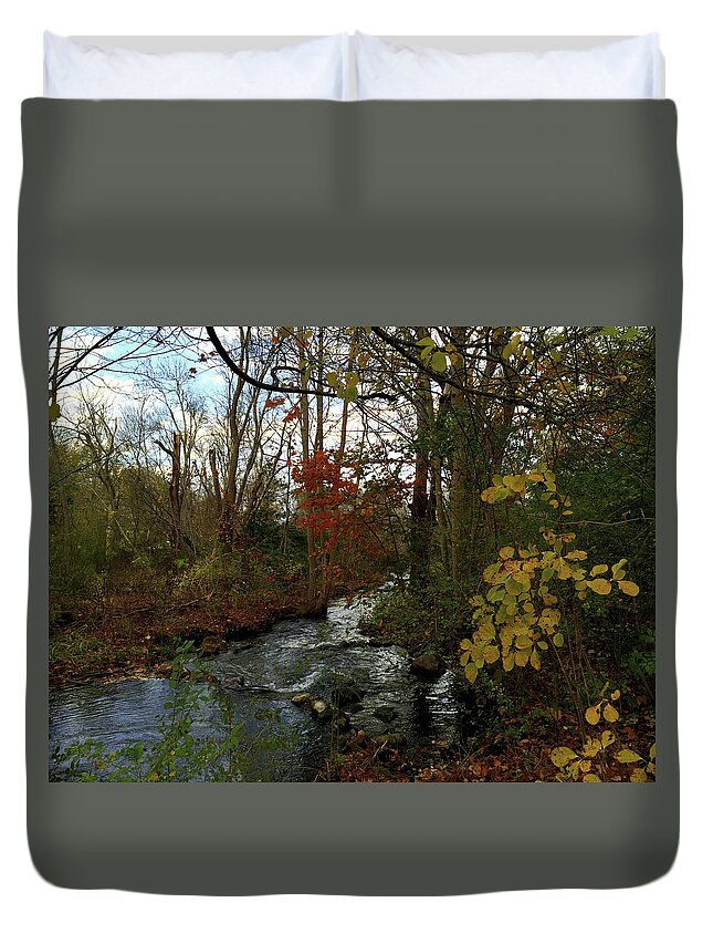 Cape Cod Fall Duvet Cover featuring the photograph Mill Creek, Sandwich Massachusetts by Frank Winters