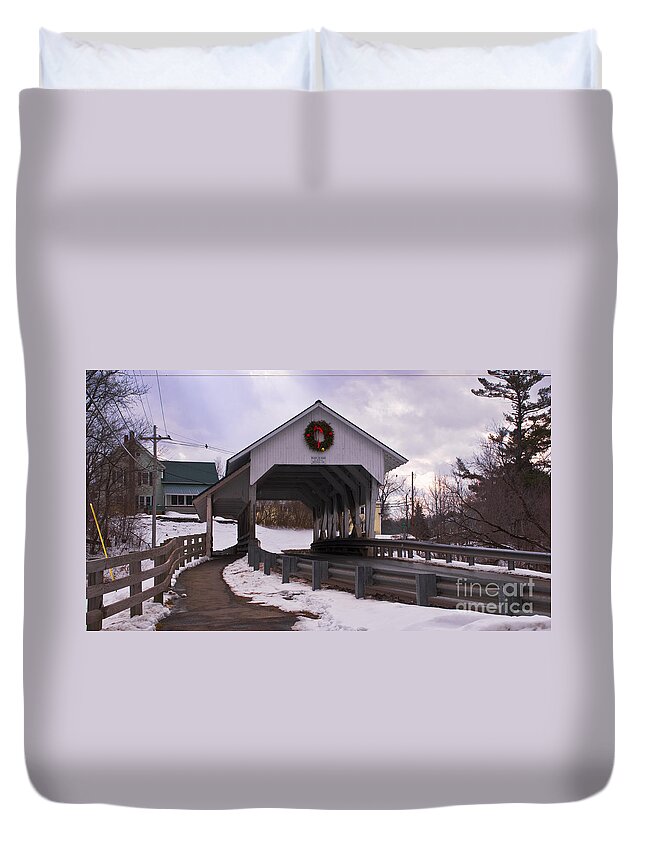 Millers Run Bridge Duvet Cover featuring the photograph Millers Run Bridge by Scenic Vermont Photography