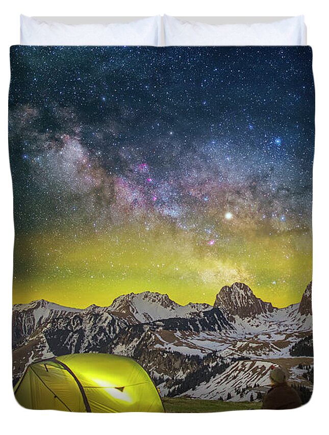 Mountains Duvet Cover featuring the photograph Million Star Hotel by Ralf Rohner
