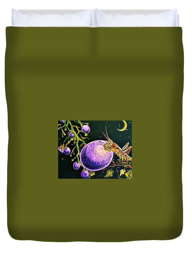 Grape Duvet Cover featuring the painting Mine by Alexandria Weaselwise Busen