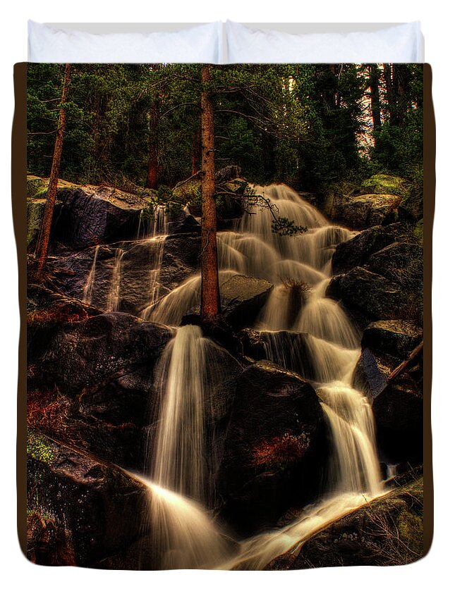 California Duvet Cover featuring the photograph Quaking Aspen Falls along Tioga Pass by Roger Passman