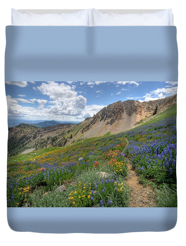Wildflower Duvet Cover featuring the photograph Mineral Basin Wildflowers by Brett Pelletier
