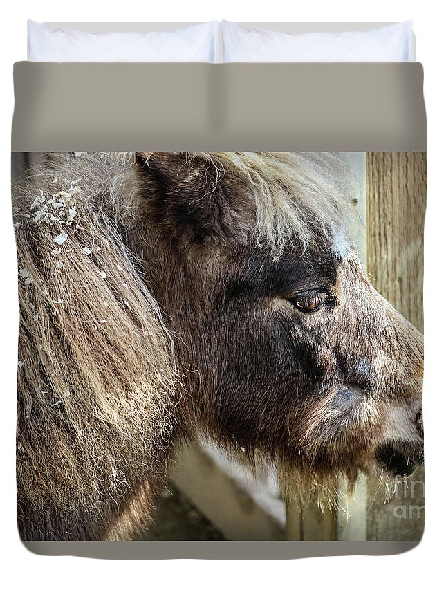 Miniature Duvet Cover featuring the photograph Miniature Horse by Suzanne Luft