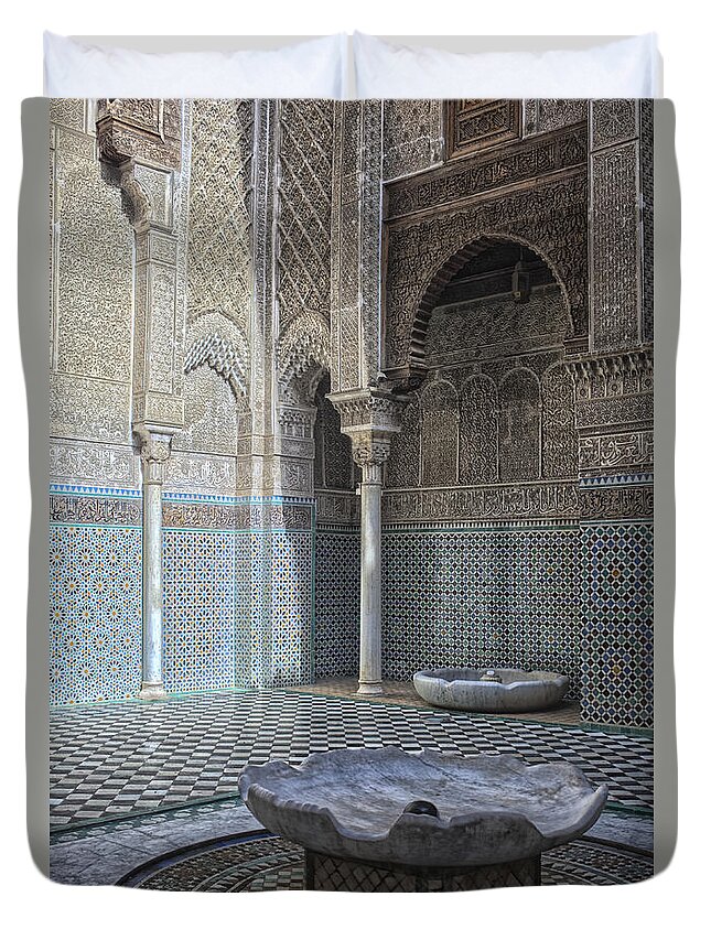 Africa Duvet Cover featuring the photograph Misbahiya medersa in Fez by Patricia Hofmeester