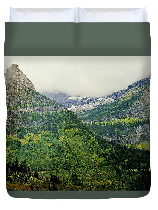 Mountains Duvet Cover featuring the photograph Misty Glacier National Park View by Kae Cheatham