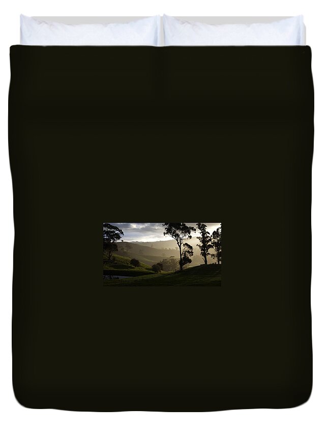Landscapes Duvet Cover featuring the photograph Misty by Lee Stickels