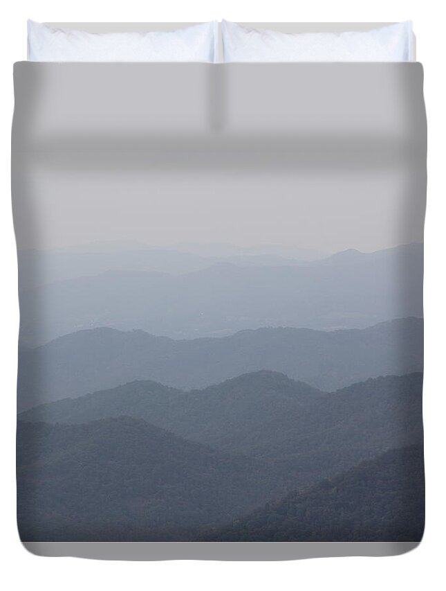  Misty Mountains Duvet Cover featuring the photograph Misty Mountains by Allen Nice-Webb