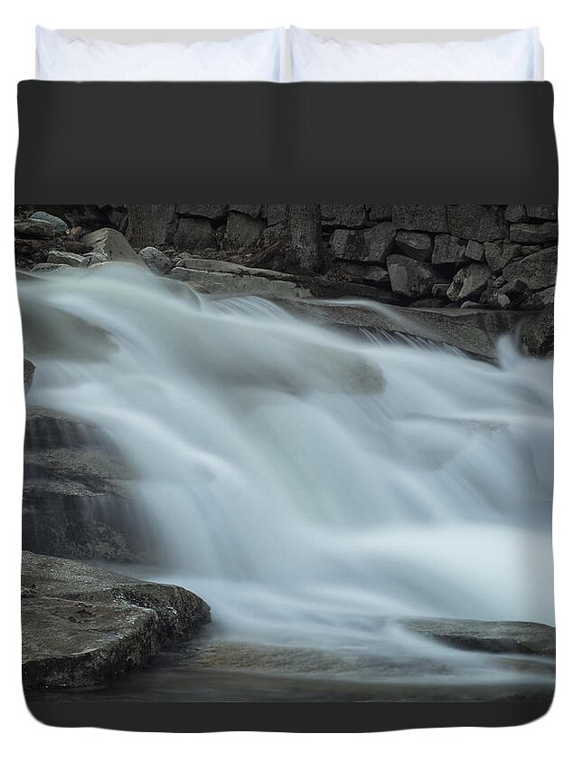 Stickney Brook Road Duvet Cover featuring the photograph Misty Stickney Brook by Tom Singleton