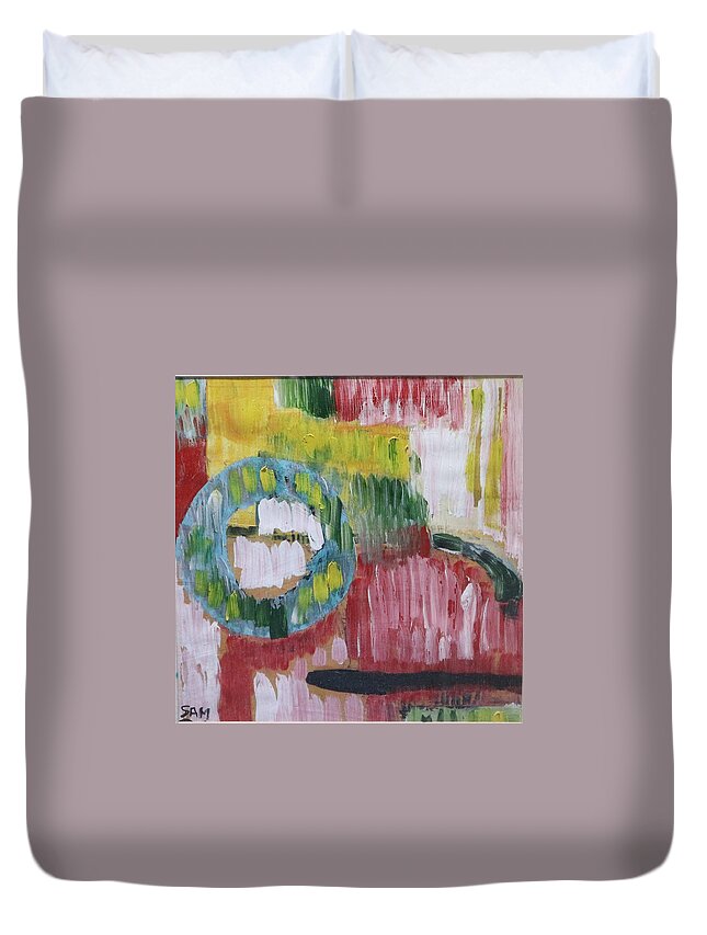 Art Duvet Cover featuring the painting Mixed Media by Sam Shaker
