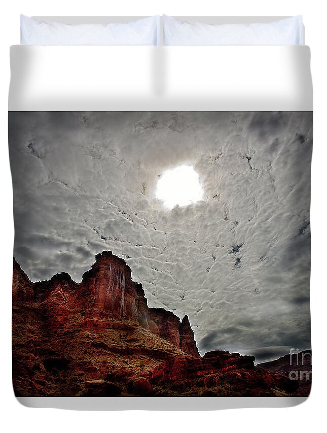 Sun Duvet Cover featuring the photograph Moab Sun by David Arment
