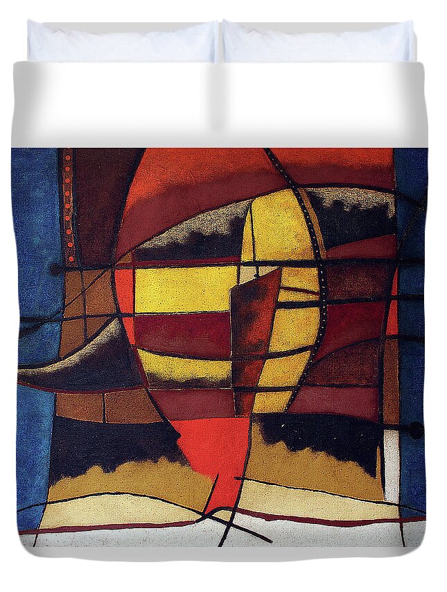 Soweto Fine Art Duvet Cover featuring the painting Modern Man by Michael Nene