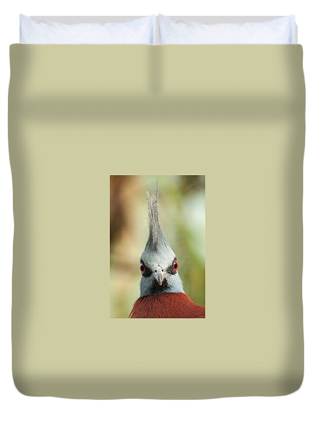 Mohican Duvet Cover featuring the photograph Mohican Bird by Nigel R Bell
