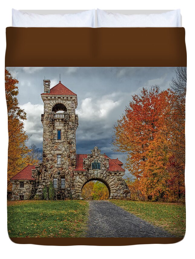 Mohonk Duvet Cover featuring the photograph Mohonk Preserve Gatehouse by Susan Candelario
