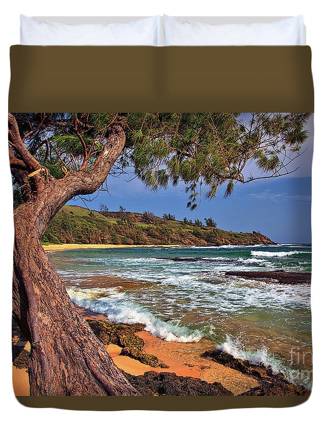 Moloa'a Beach Duvet Cover featuring the photograph Moloaa Beach on the island of Kauai, Hawaii, United States by Sam Antonio