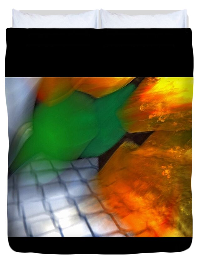 Experimental Photographic Image Duvet Cover featuring the photograph Molten Abstract 1 by Denise Clark