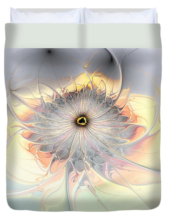 Abstract Duvet Cover featuring the digital art Momentary Intimacy by Casey Kotas