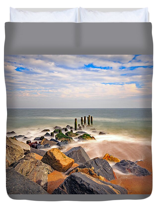Golden Duvet Cover featuring the photograph Moments in Time by Allan Levin