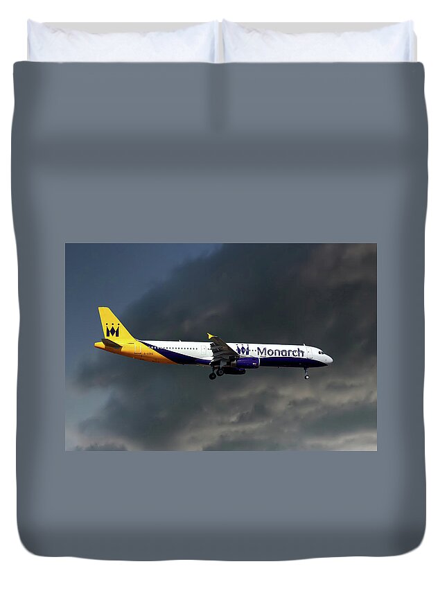 Monarch Airlines Duvet Cover featuring the photograph Monarch Airlines Airbus A321-231 by Smart Aviation