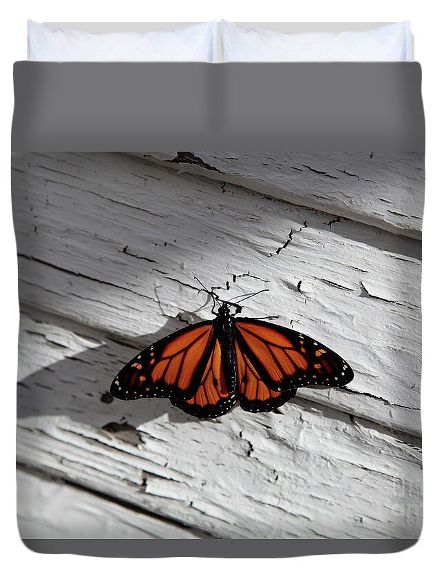 Monarch Butterfly Duvet Cover featuring the photograph Monarch Butterfly by Dean Triolo