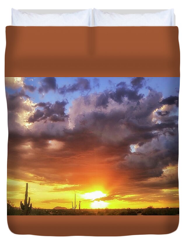 Anthony Citro Photography Duvet Cover featuring the photograph Monsoon Sunset by Anthony Citro