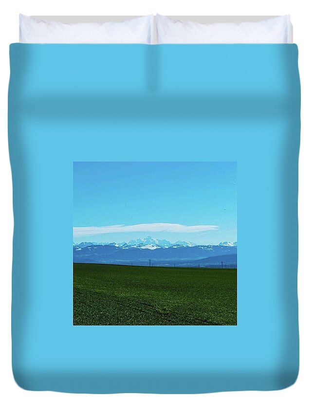  Duvet Cover featuring the photograph Mont Blanc, Switzerland by Aleck Cartwright