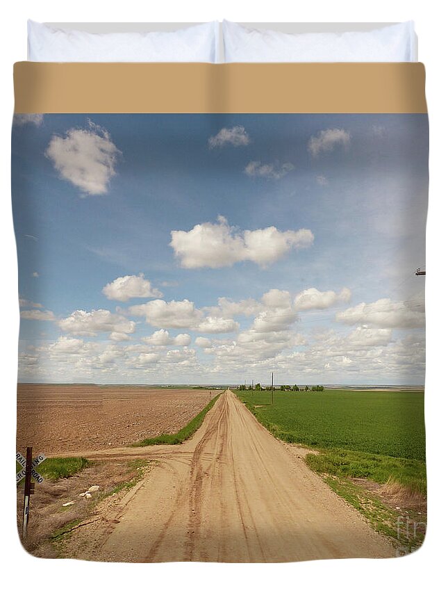 Montana Duvet Cover featuring the photograph Montana train view by Paula Joy Welter
