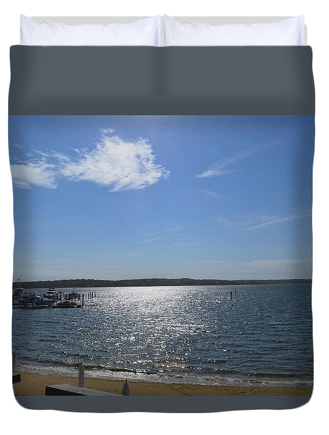 Water Duvet Cover featuring the photograph Montauk Seascape by Erik Burg