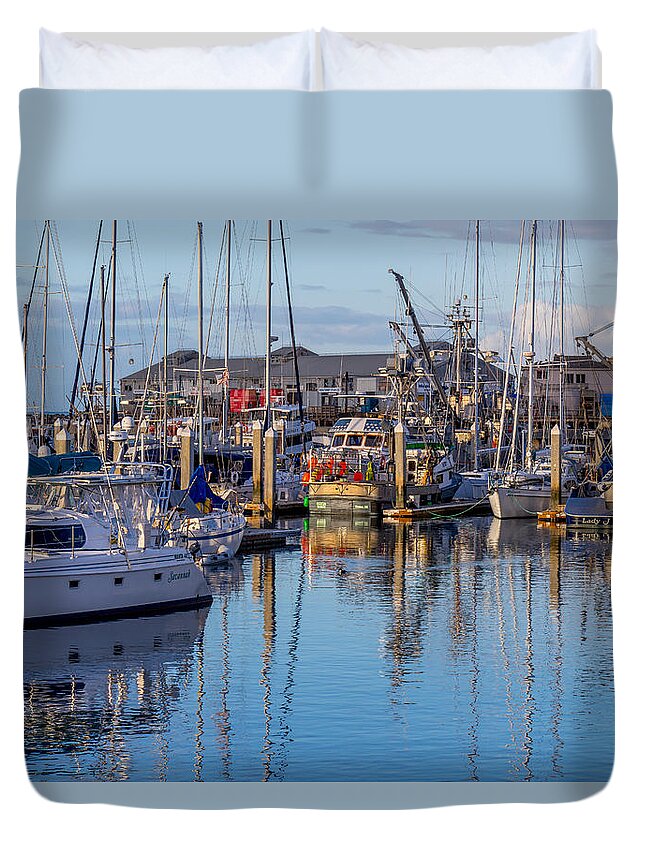 Monterey Duvet Cover featuring the photograph Monterey Marina Afternoon by Derek Dean