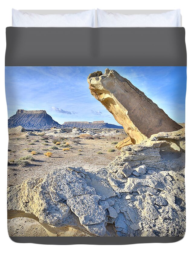 Factory Butte Duvet Cover featuring the photograph Monument by Ray Mathis