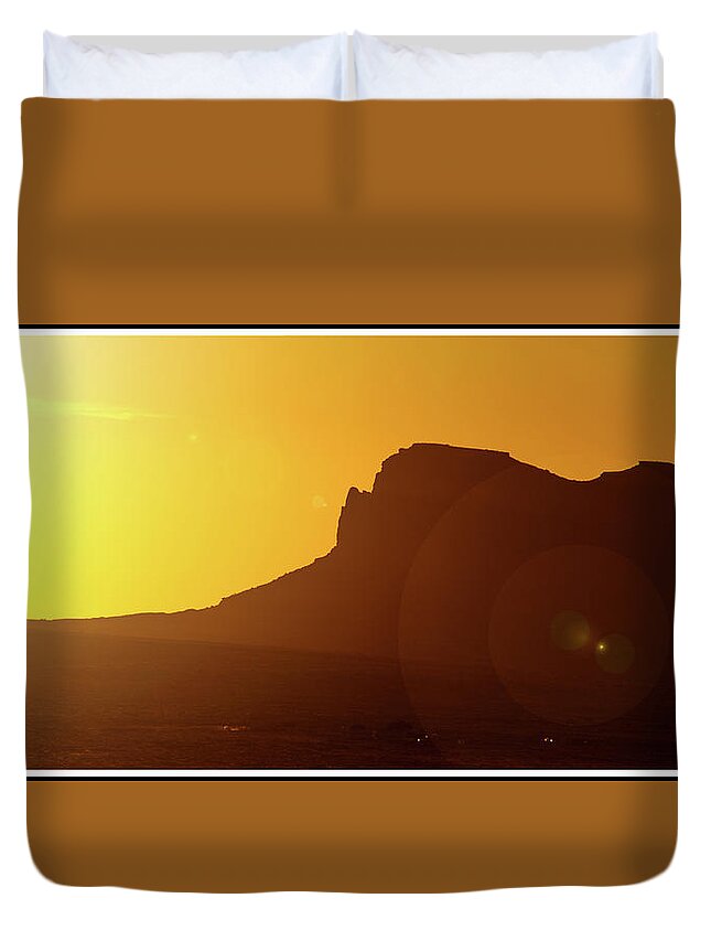 Colorado Plateau Duvet Cover featuring the photograph Monument Valley Sunrise by A Macarthur Gurmankin