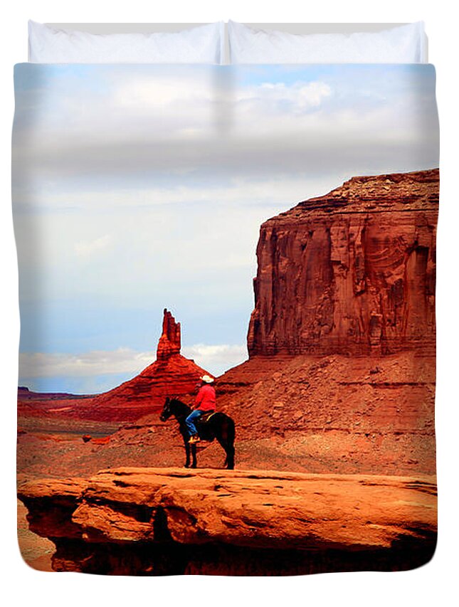 Utah Duvet Cover featuring the photograph Monument Valley by Tom Prendergast