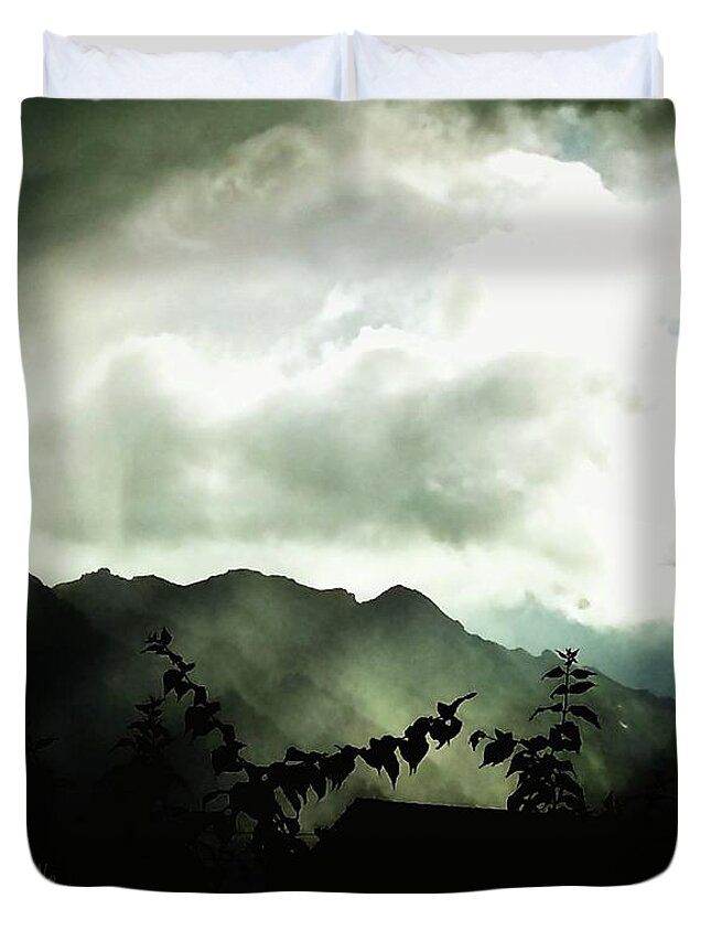 Weather Duvet Cover featuring the photograph Moody Weather by Mimulux Patricia No