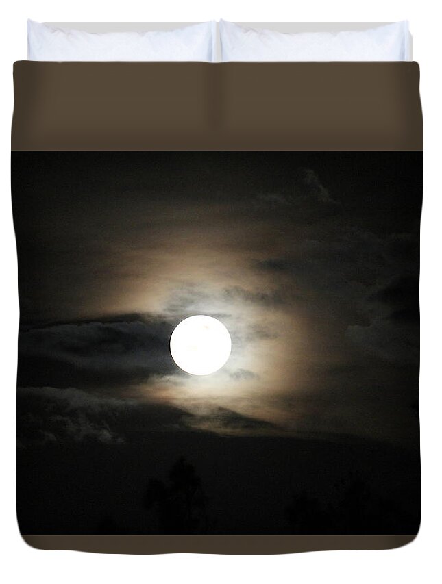 Moon Duvet Cover featuring the photograph Moon by Athala Bruckner